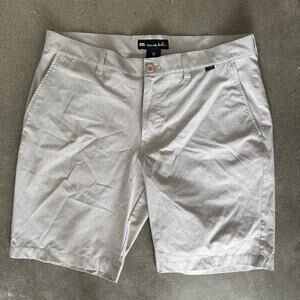 Peter Millar Shorts Mens Size 35 Chino Grey Stretch Casual Golf Classic Fit